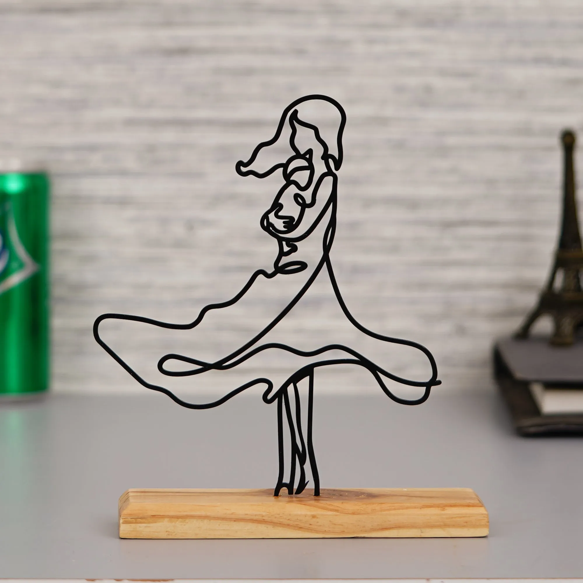 Caring Lady Metal Sculpture