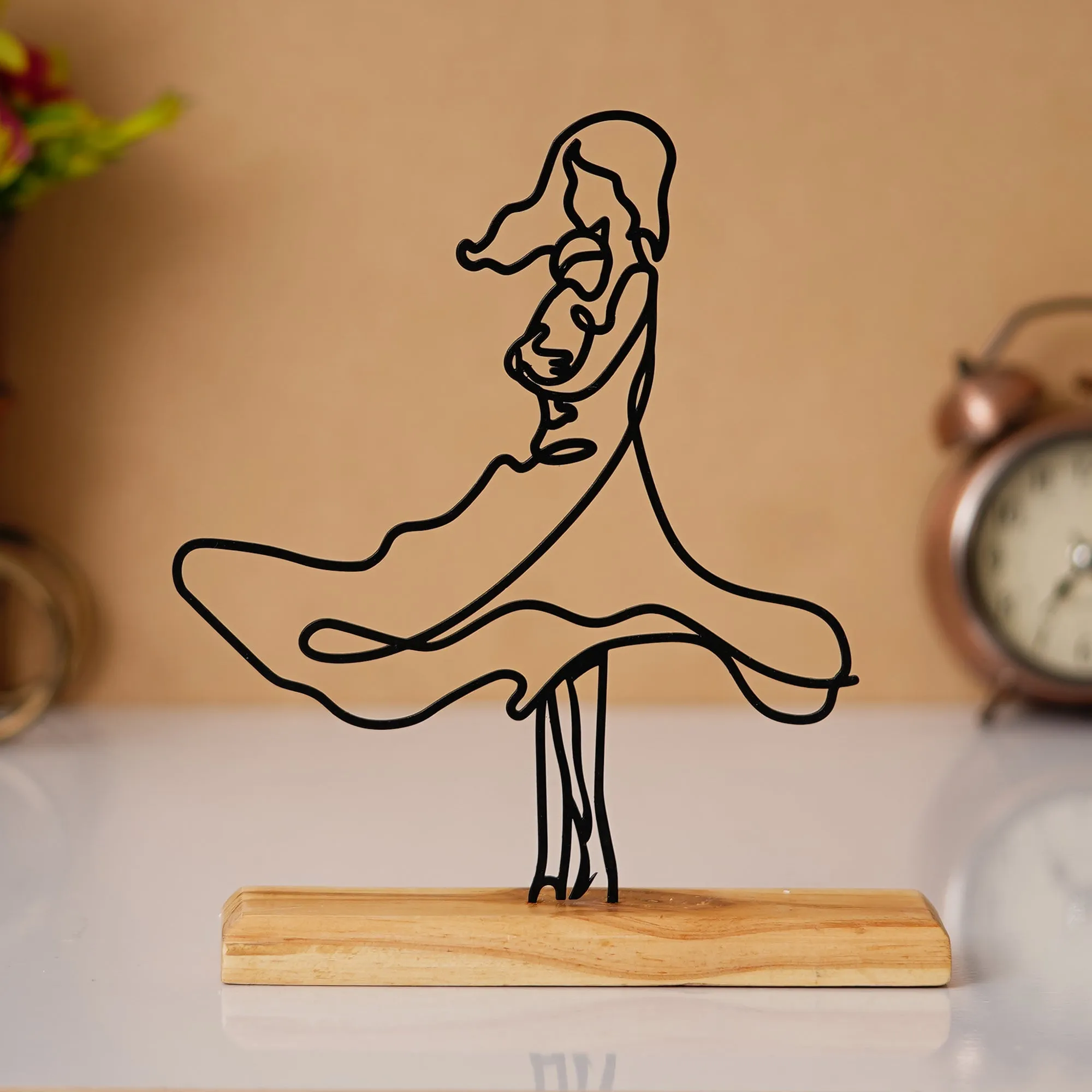 Caring Lady Metal Sculpture