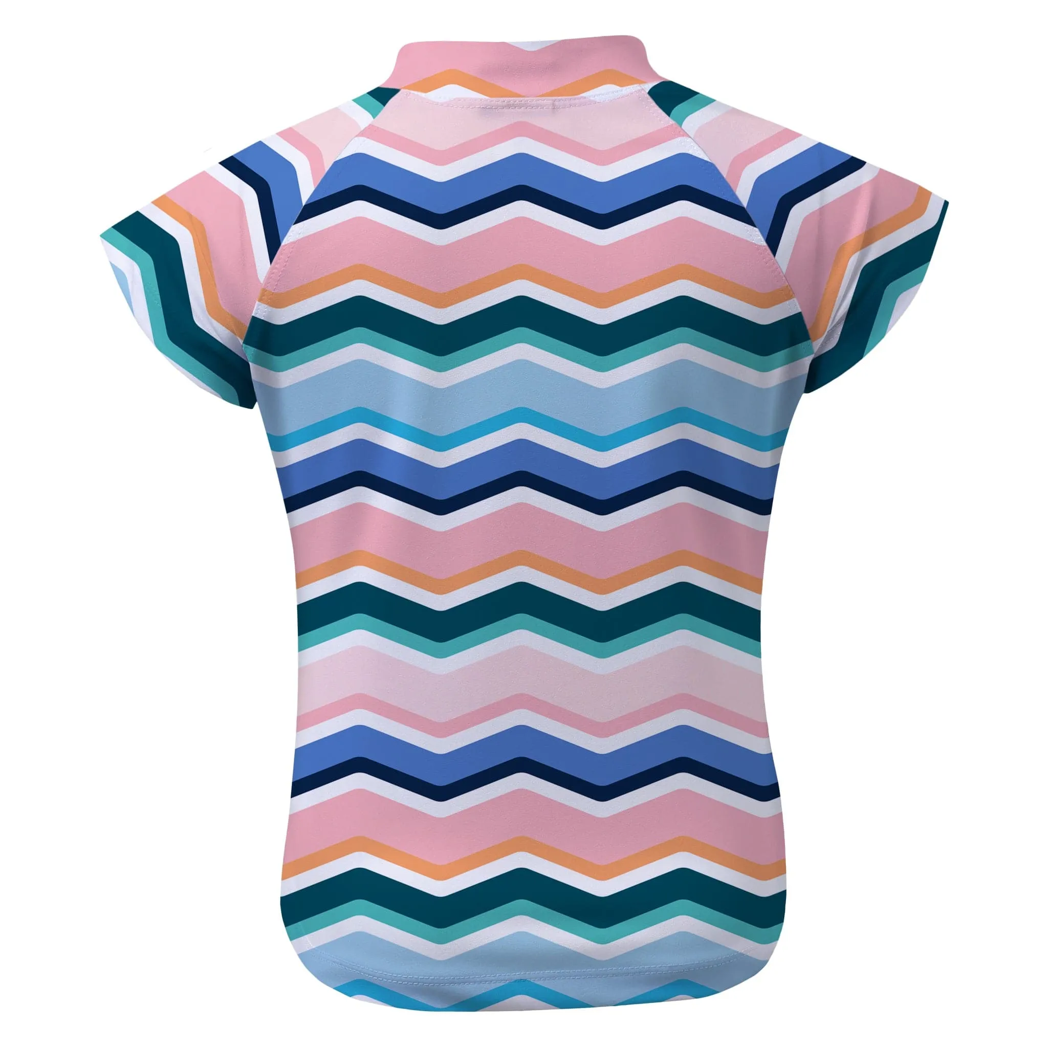 Chevron Wave Short Sleeve Zip Rashie