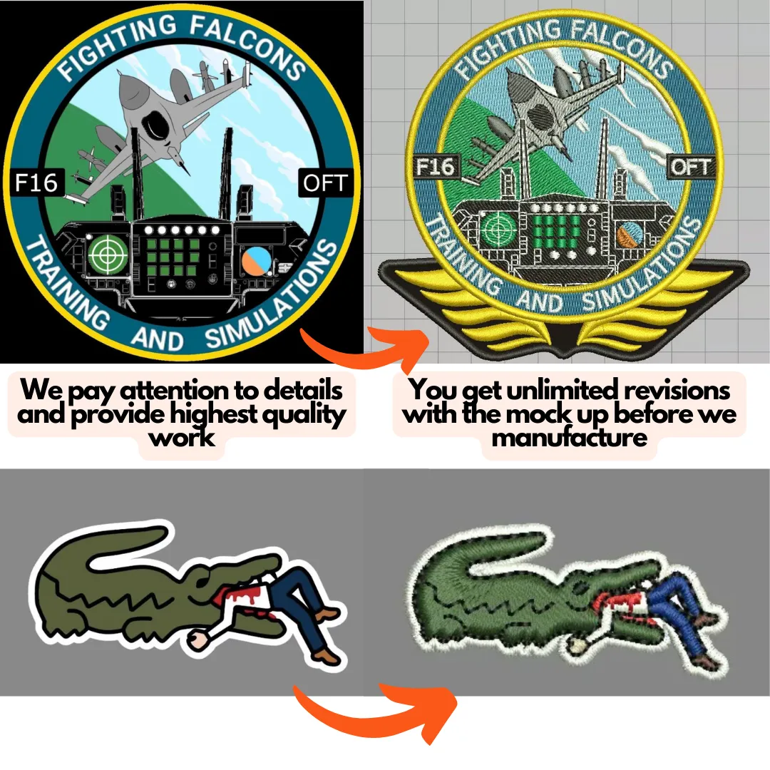 Custom Iron On and Velcro Embroidery Patches