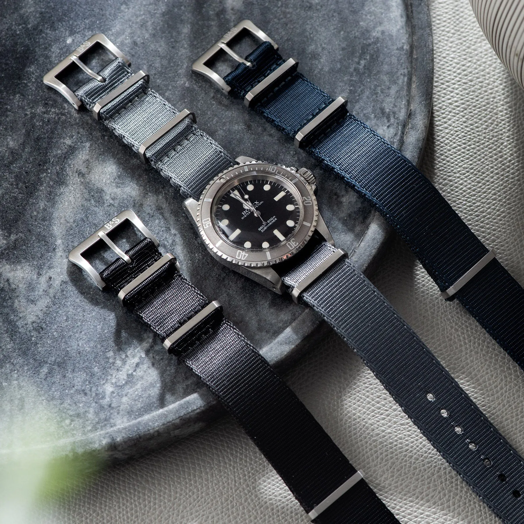 Deluxe Nylon Single Pass Watch Strap Pure Grey