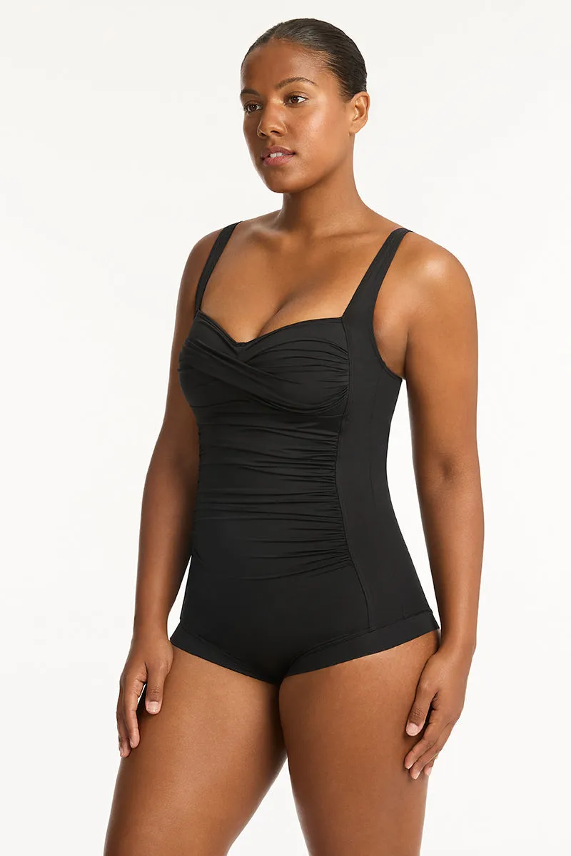 Eco Essentials Twist Front Boyleg One Piece