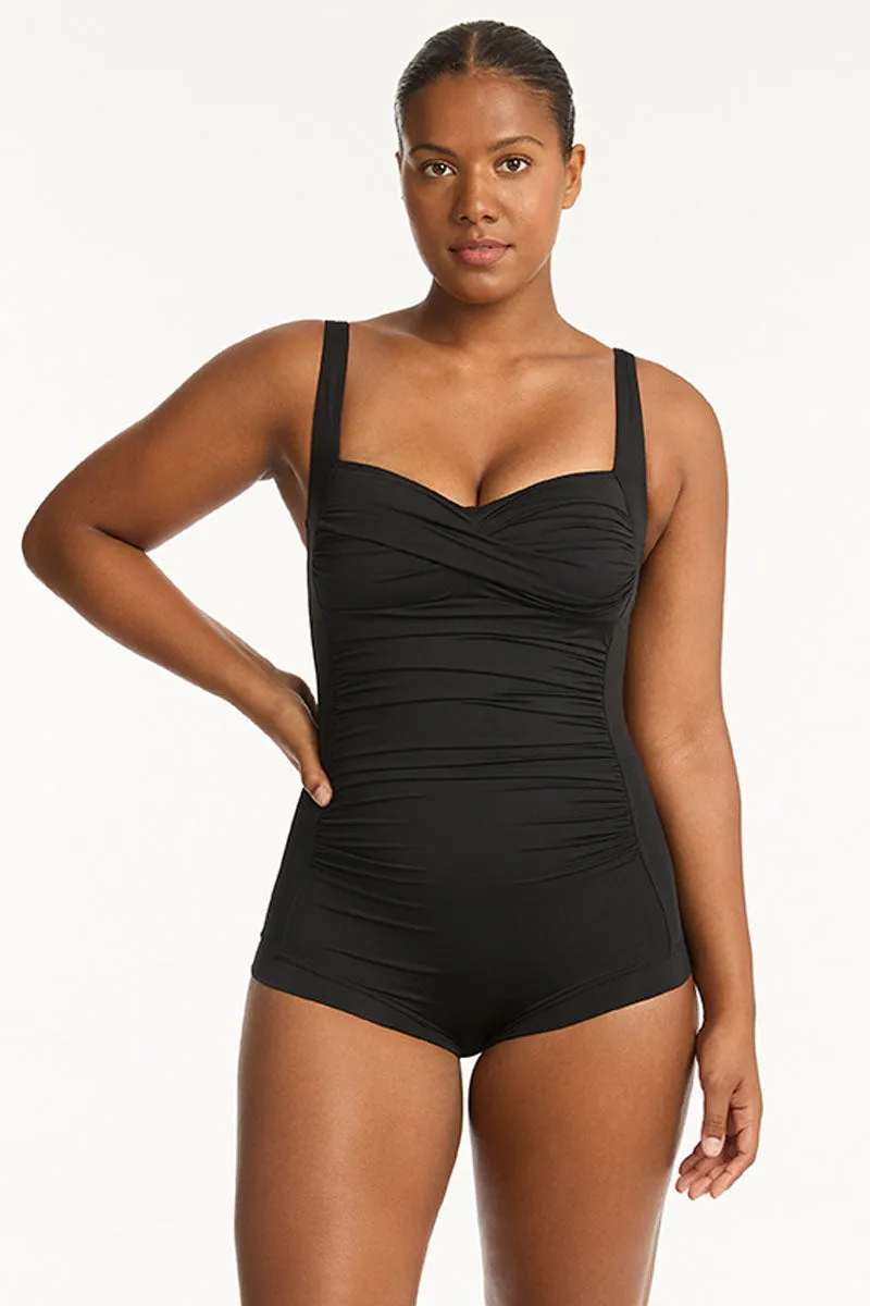 Eco Essentials Twist Front Boyleg One Piece