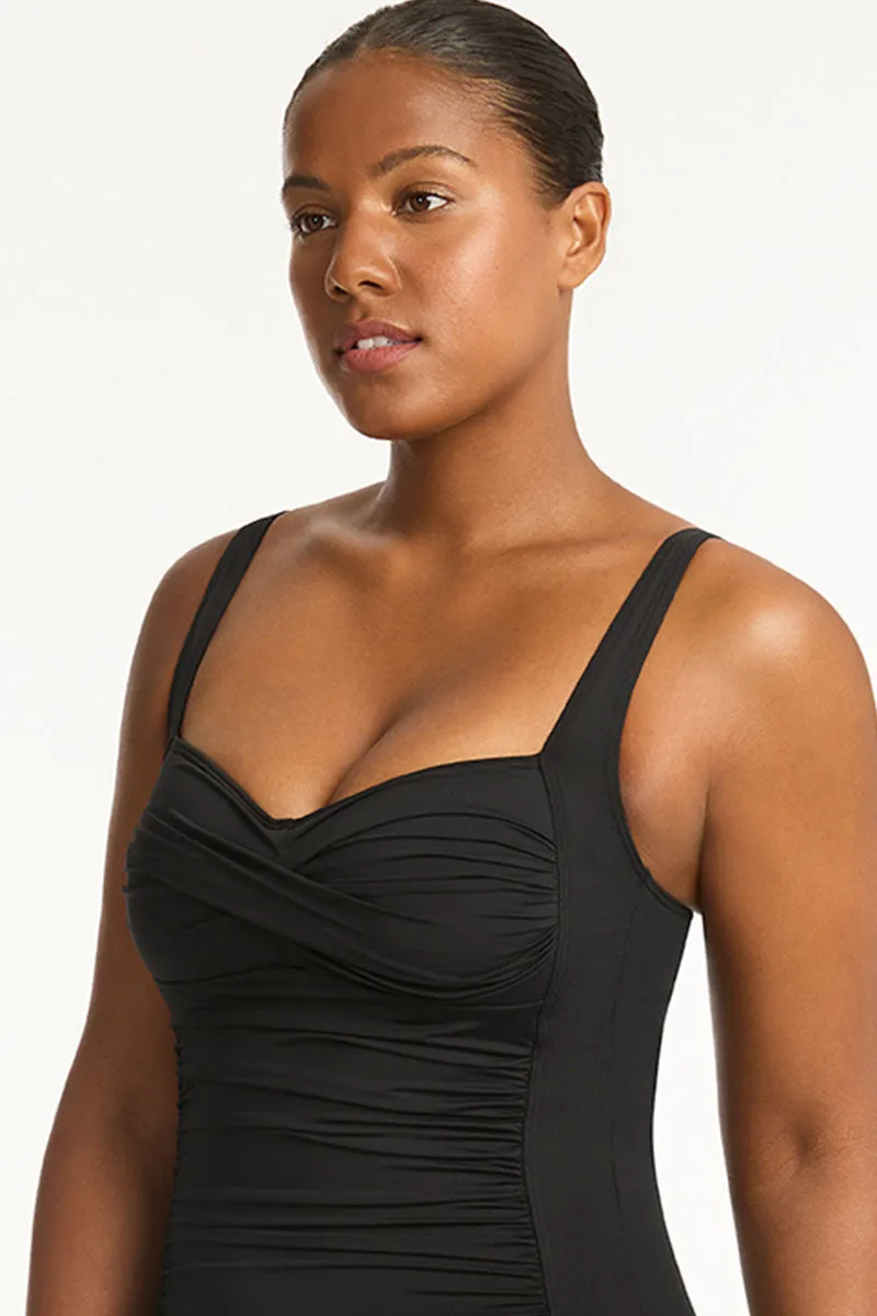 Eco Essentials Twist Front Boyleg One Piece