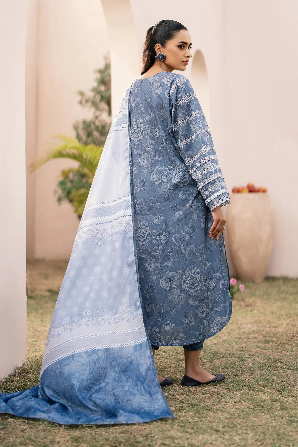 EMBROIDERED PRINTED LAWN UF-601