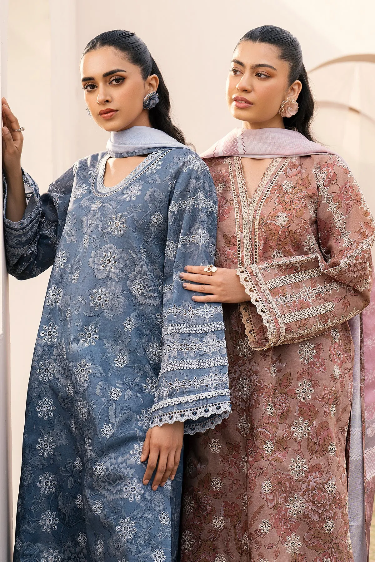 EMBROIDERED PRINTED LAWN UF-601
