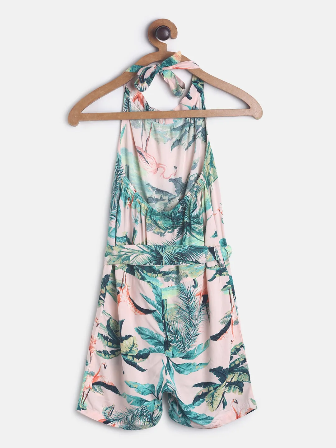 Girls Cotton Tropical Printed Romper