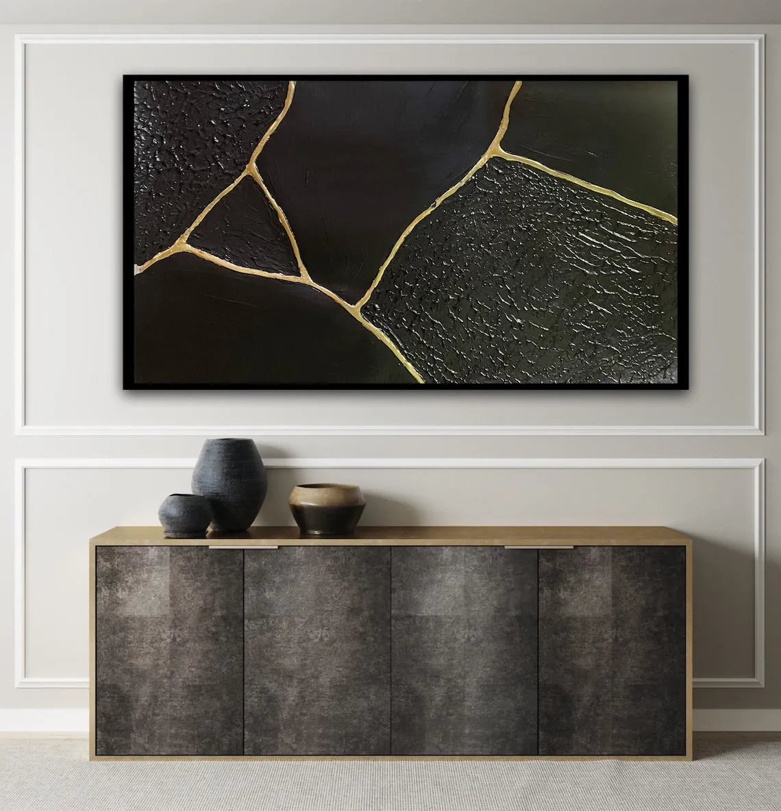 Golden Veins Abstract