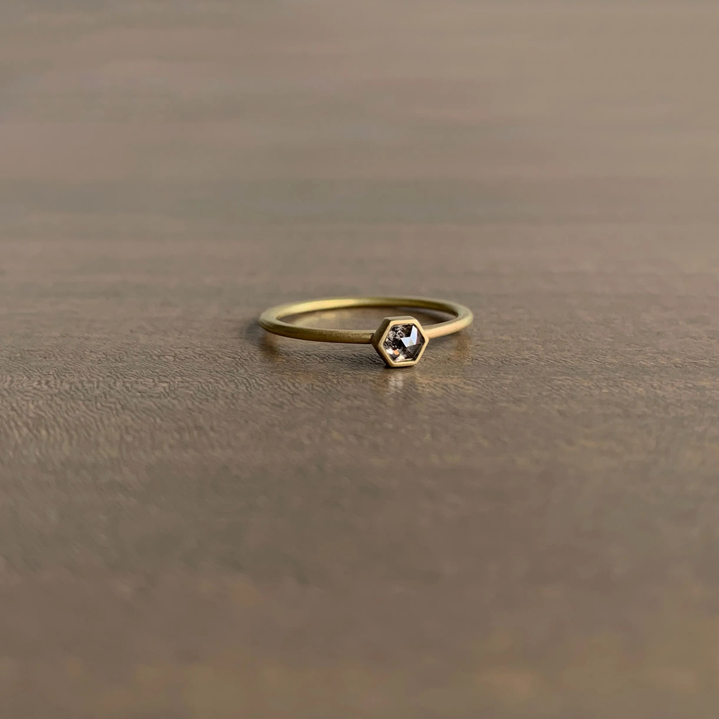 Grey Hexy Diamond Stacker Ring