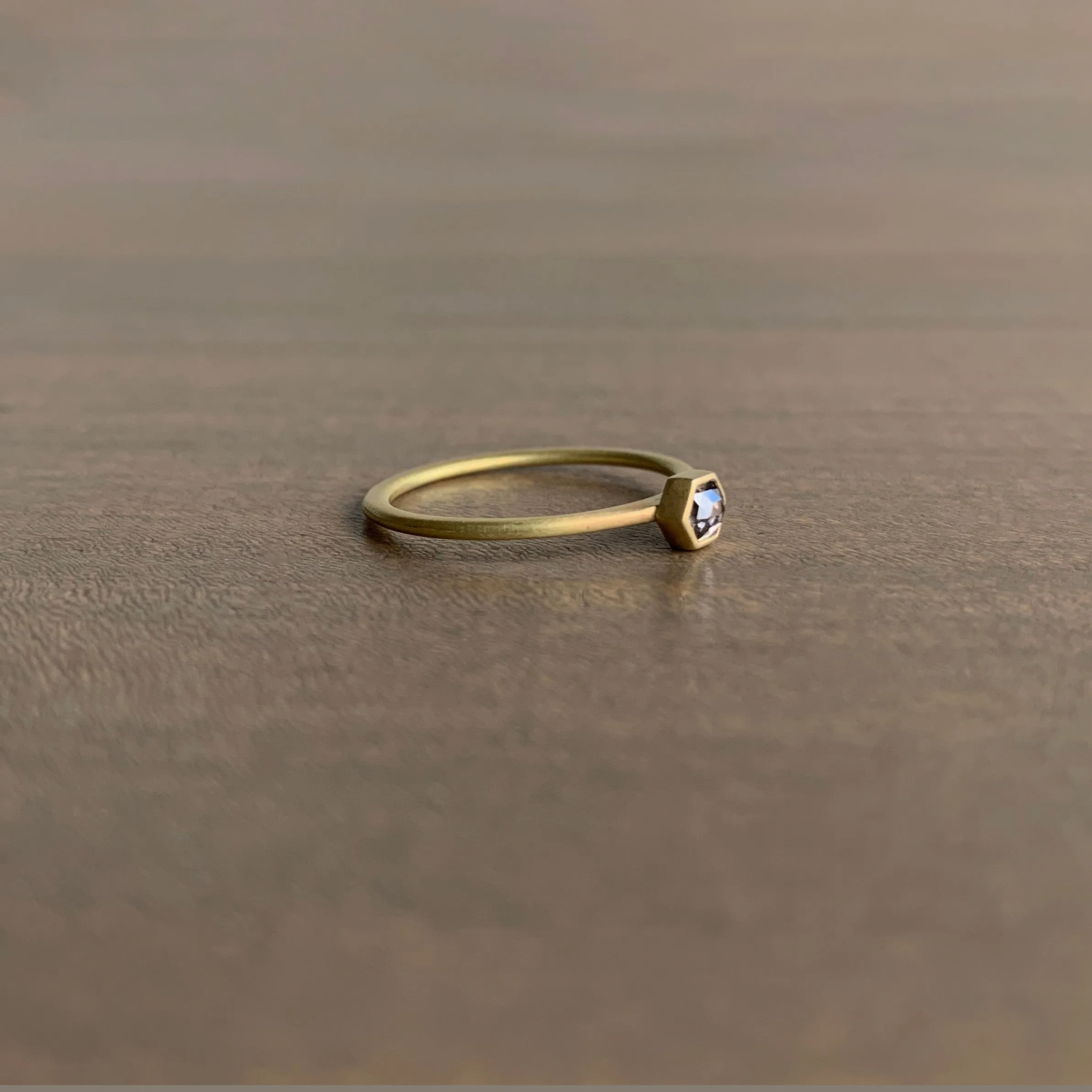 Grey Hexy Diamond Stacker Ring