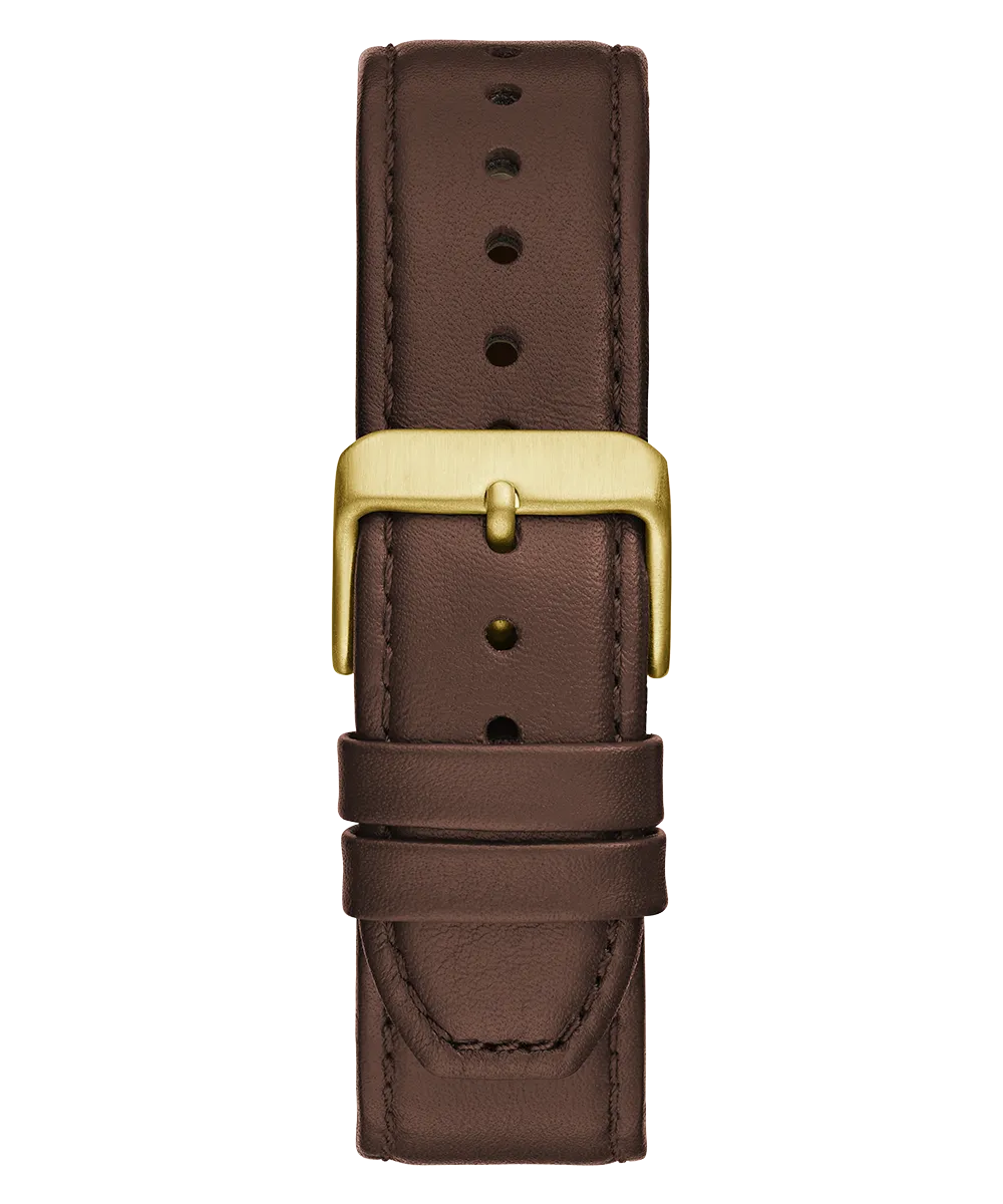GUESS Mens Brown Gold Tone Analog Watch