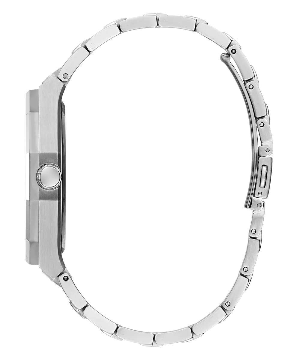 GUESS Mens Silver Tone Analog Watch