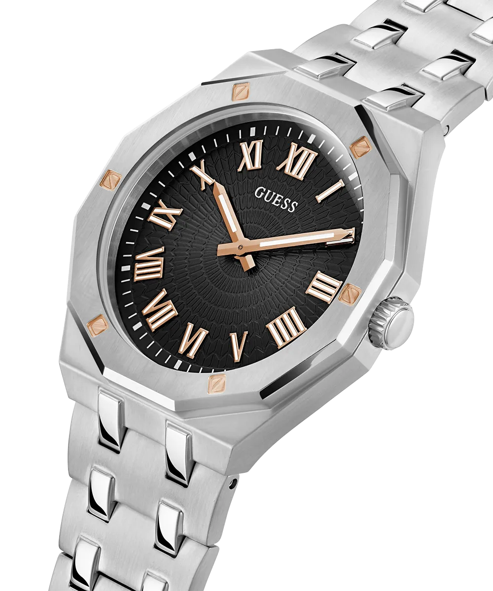 GUESS Mens Silver Tone Analog Watch