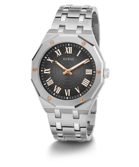 GUESS Mens Silver Tone Analog Watch