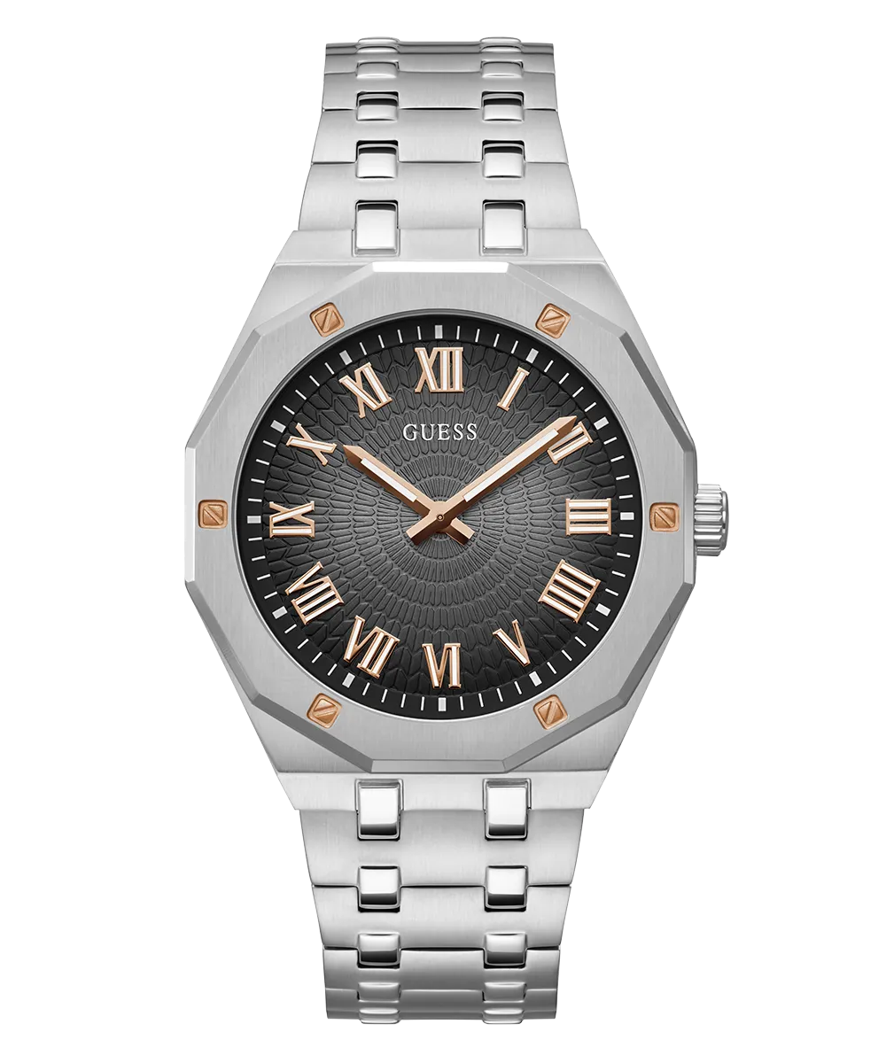 GUESS Mens Silver Tone Analog Watch