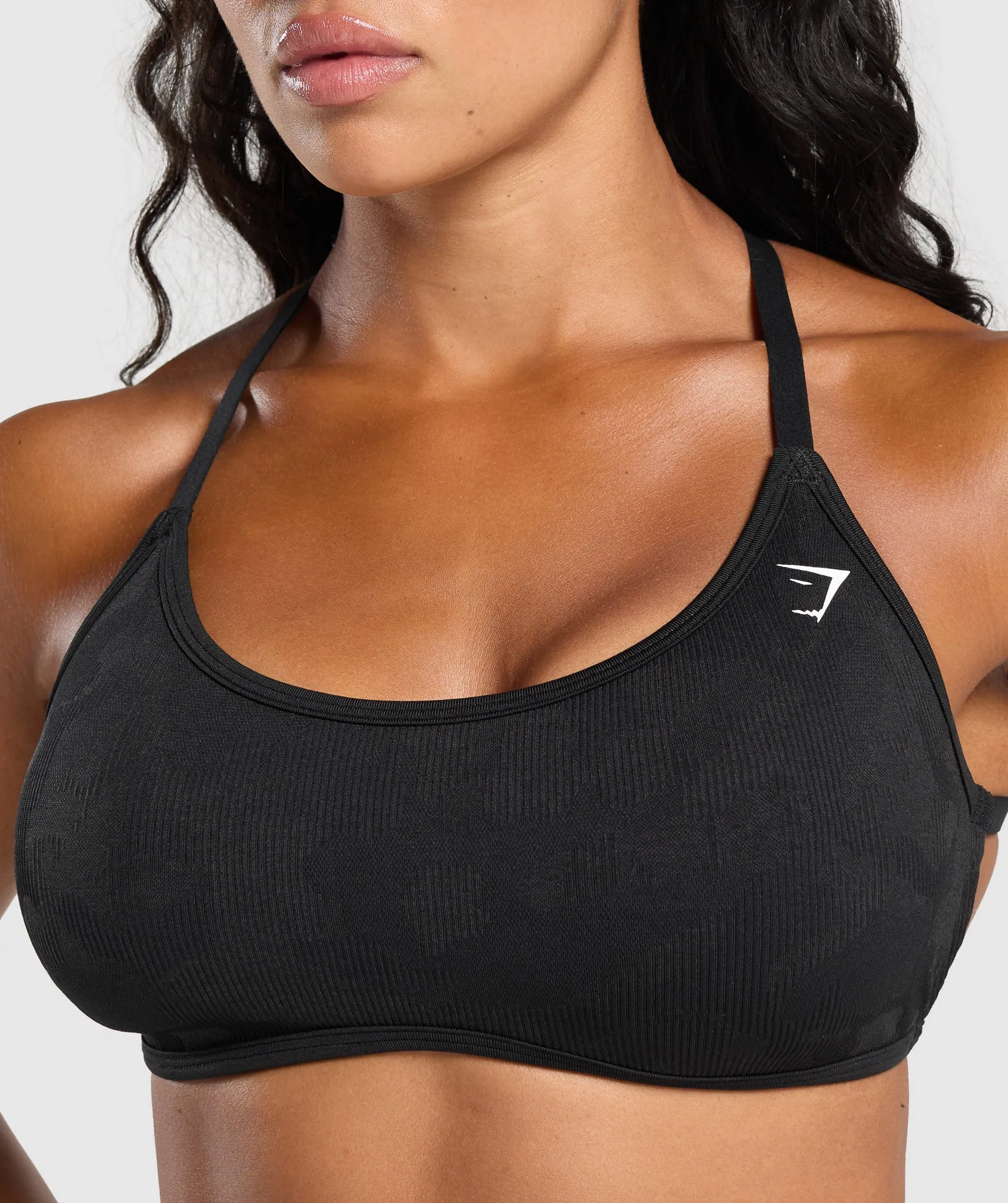 Gymshark Adapt Camo Cross Back Sports Bra - Black/Asphalt Grey