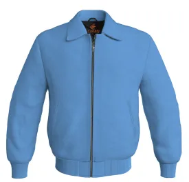 Letterman Baseball Bomber Classic Satin Jacket Sports Wear Sky Blue