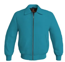 Letterman Baseball Bomber Classic Satin Jacket Sports Wear Turquoise