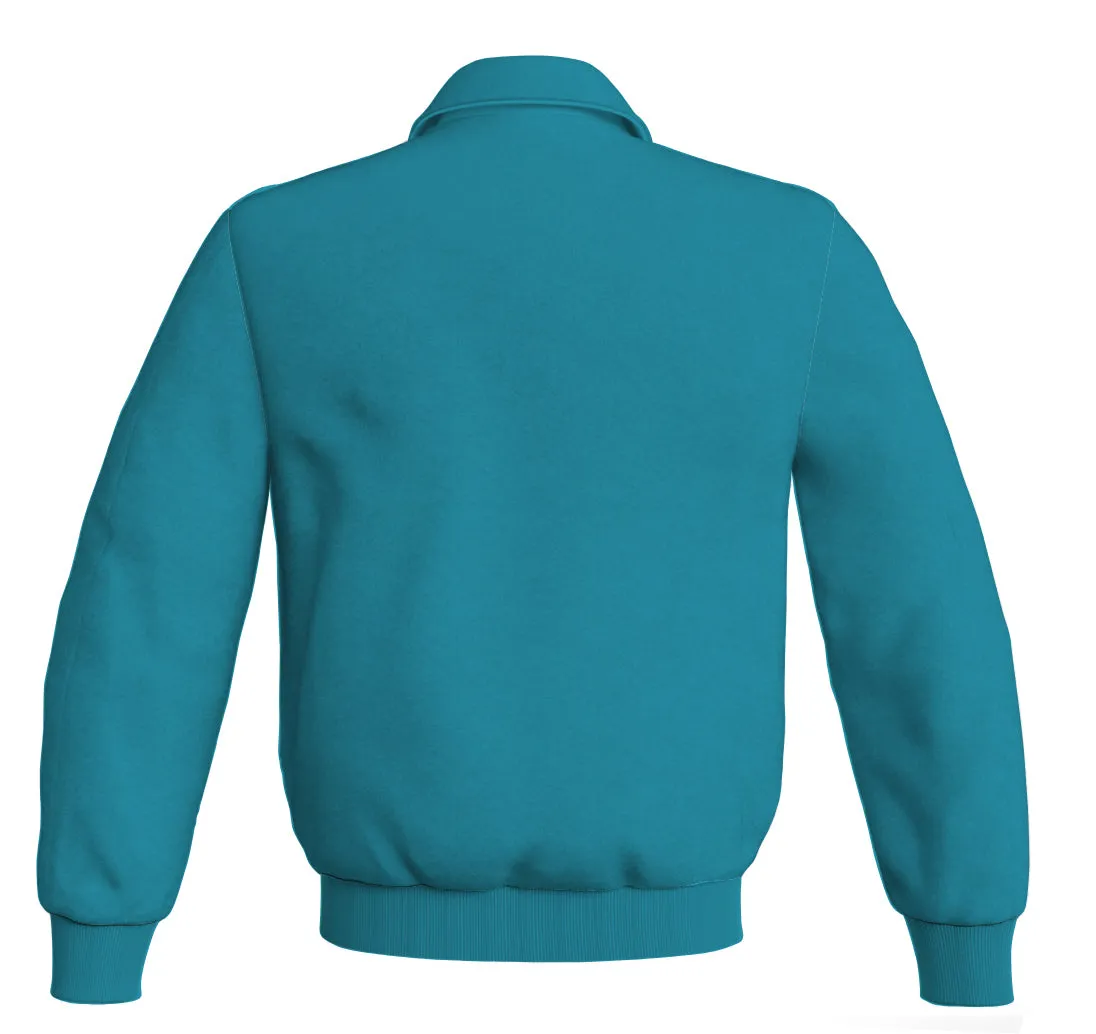 Letterman Baseball Bomber Classic Satin Jacket Sports Wear Turquoise