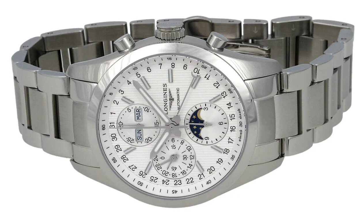 Longines Conquest Classic Automatic Chronograph Moonphase Mens Watch Calendar L2.798.4.72.6