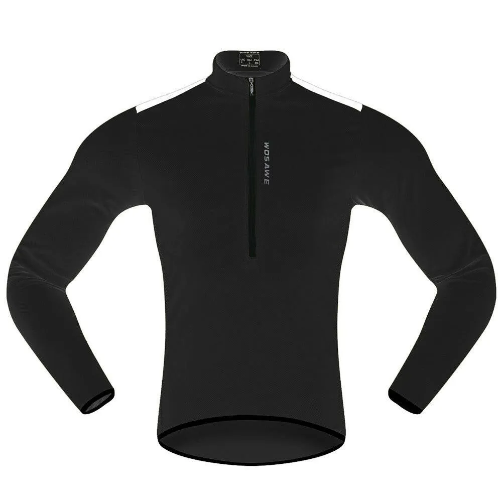 Men's Cycling Jersey Spring Autumn Half-zip MTB Bike Riding Long Sleeve Shirt Clothing