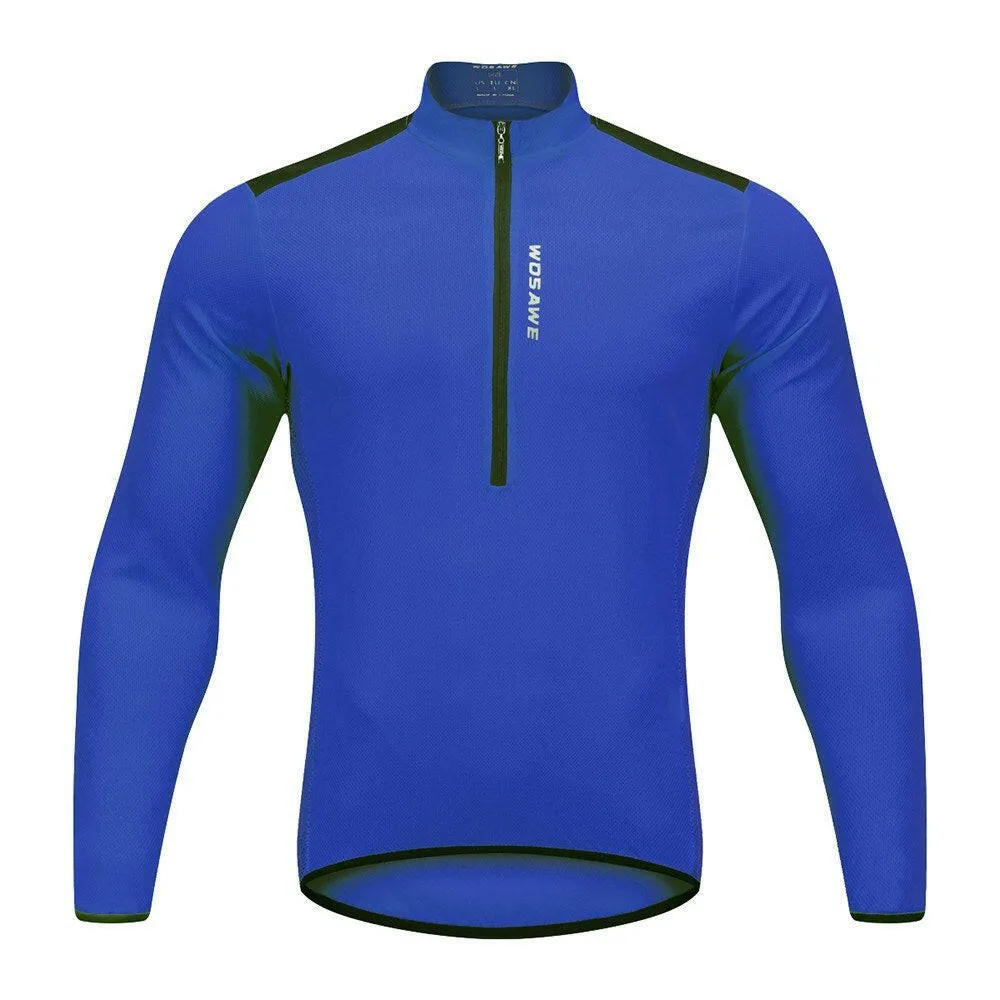 Men's Cycling Jersey Spring Autumn Half-zip MTB Bike Riding Long Sleeve Shirt Clothing