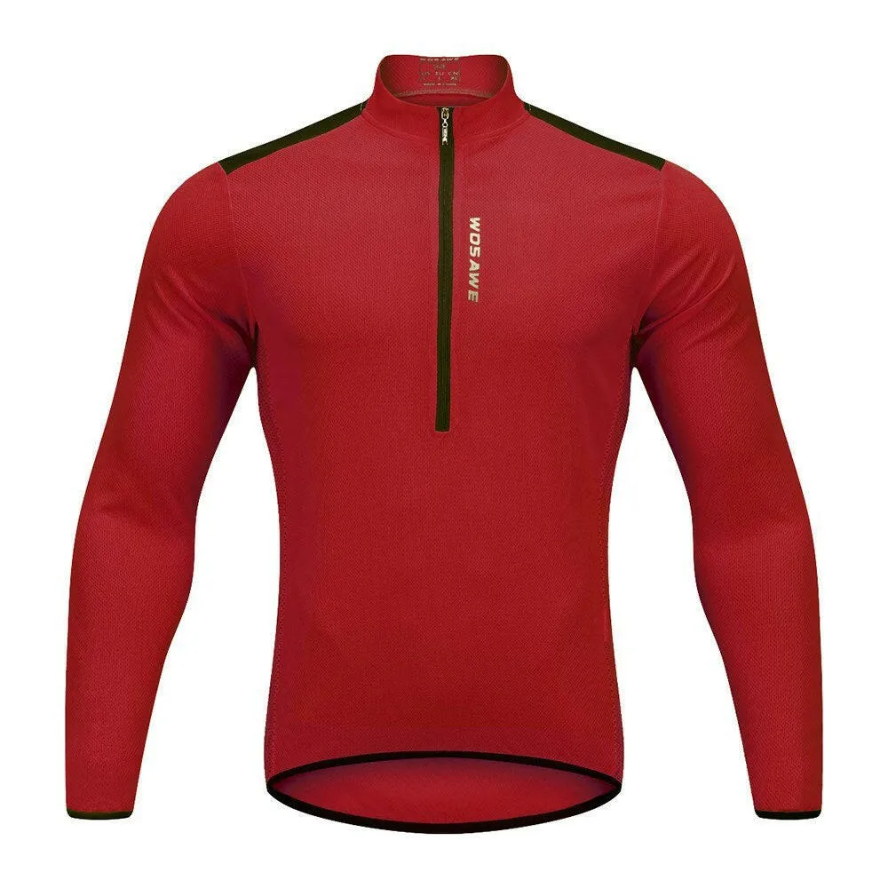 Men's Cycling Jersey Spring Autumn Half-zip MTB Bike Riding Long Sleeve Shirt Clothing