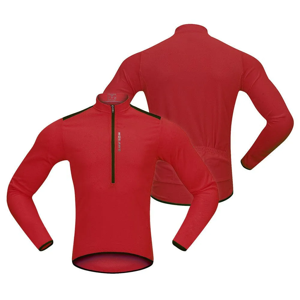 Men's Cycling Jersey Spring Autumn Half-zip MTB Bike Riding Long Sleeve Shirt Clothing