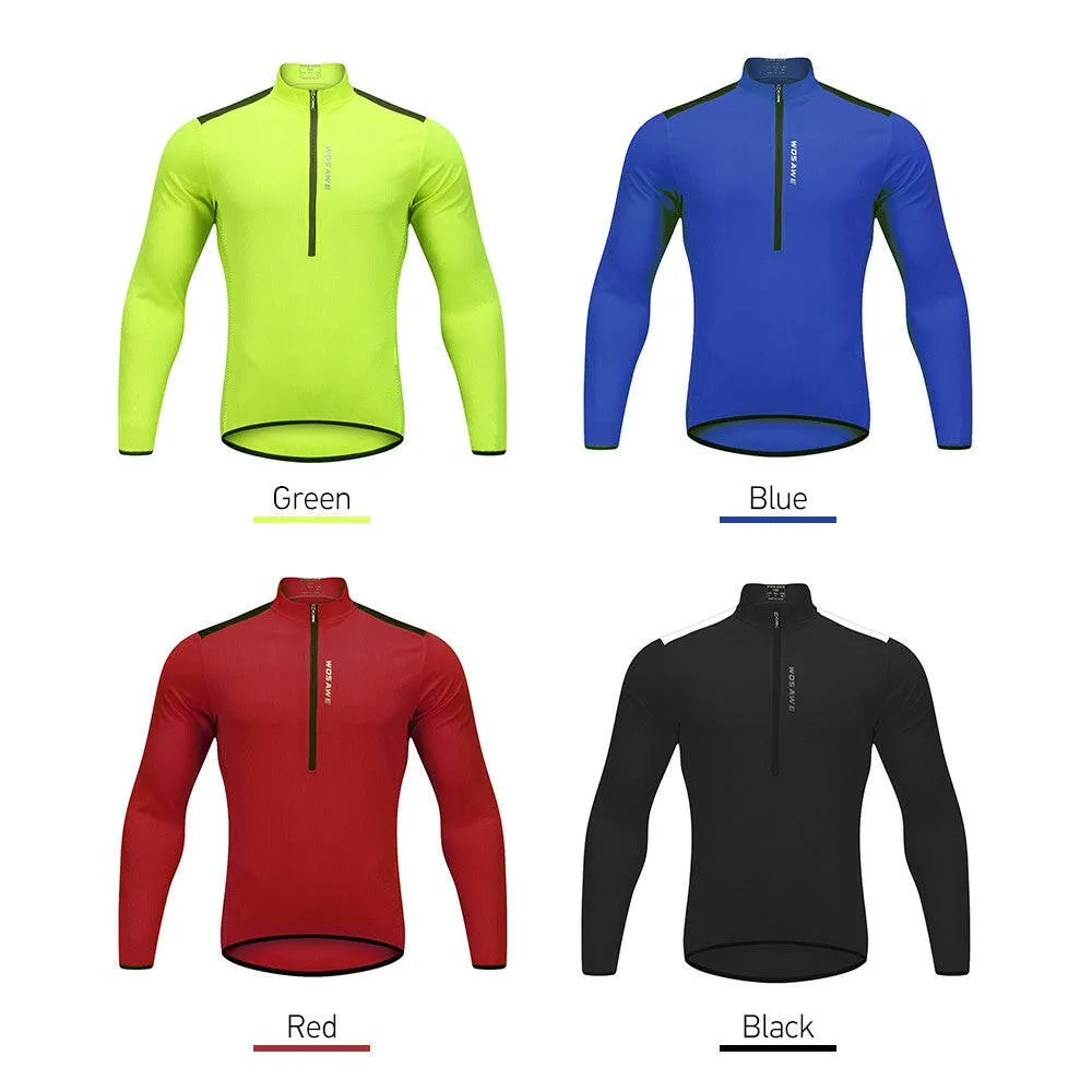 Men's Cycling Jersey Spring Autumn Half-zip MTB Bike Riding Long Sleeve Shirt Clothing