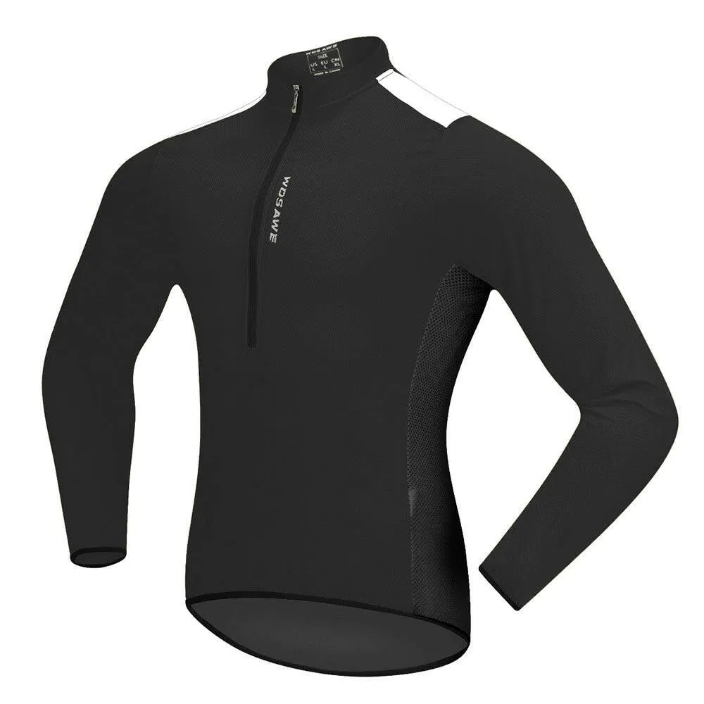 Men's Cycling Jersey Spring Autumn Half-zip MTB Bike Riding Long Sleeve Shirt Clothing