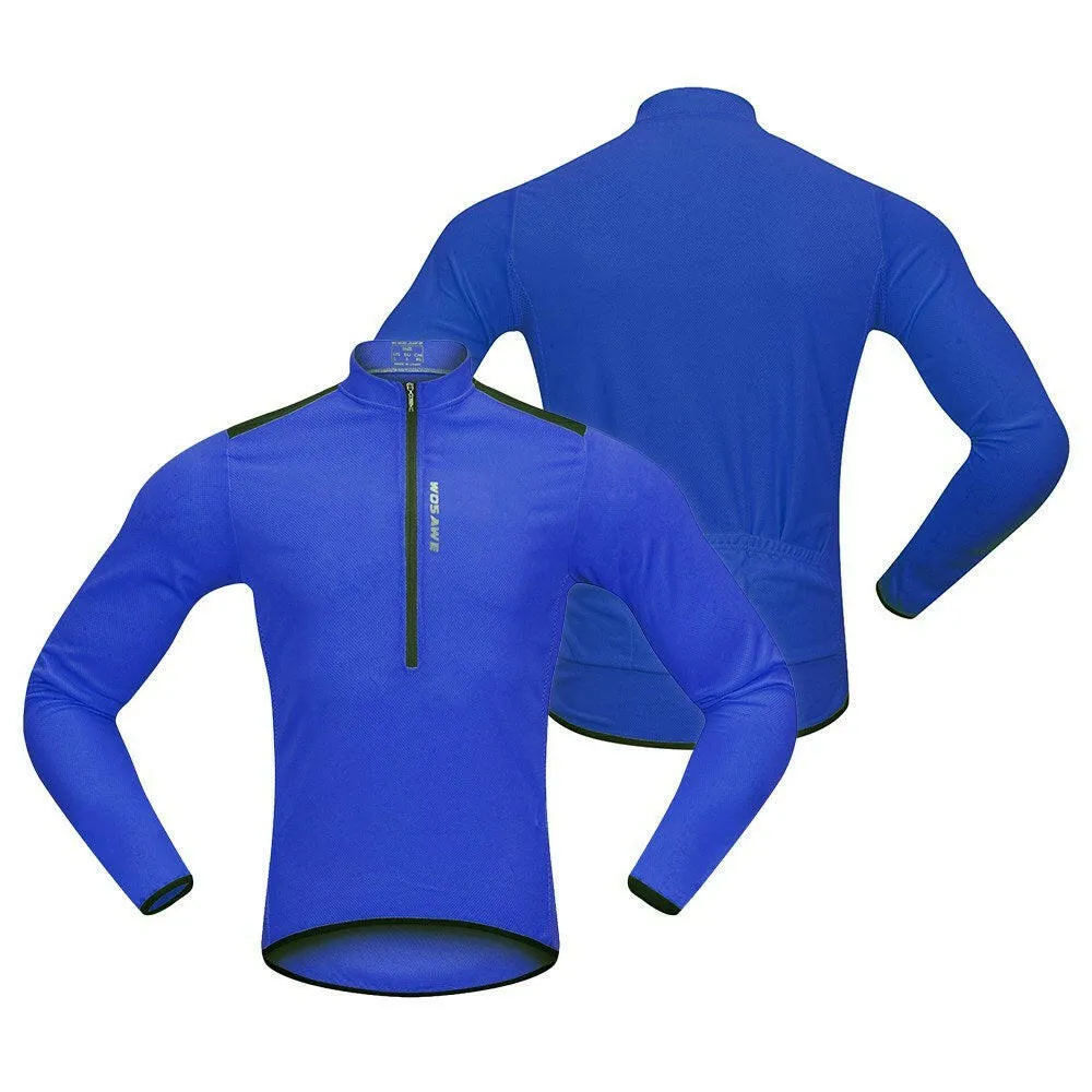 Men's Cycling Jersey Spring Autumn Half-zip MTB Bike Riding Long Sleeve Shirt Clothing