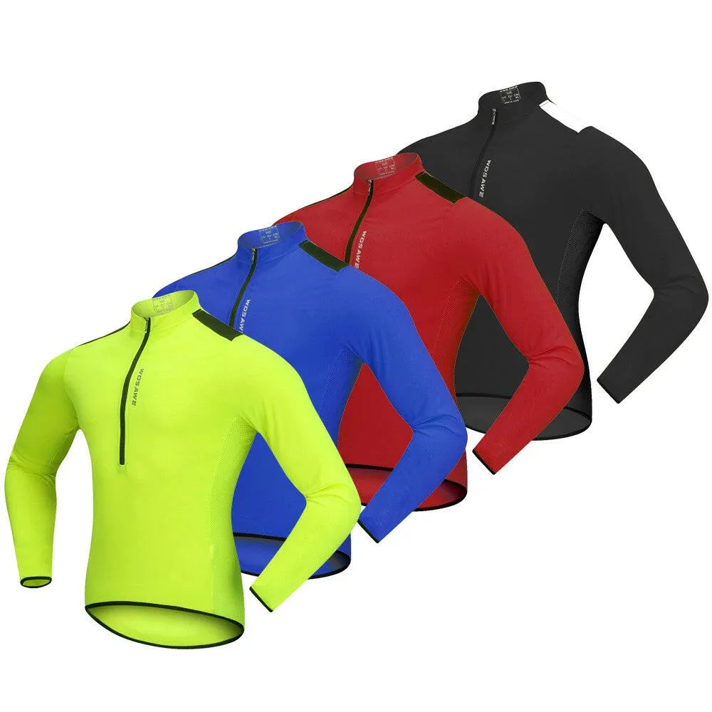 Men's Cycling Jersey Spring Autumn Half-zip MTB Bike Riding Long Sleeve Shirt Clothing
