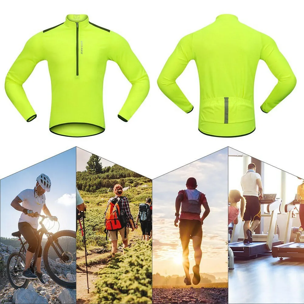 Men's Cycling Jersey Spring Autumn Half-zip MTB Bike Riding Long Sleeve Shirt Clothing