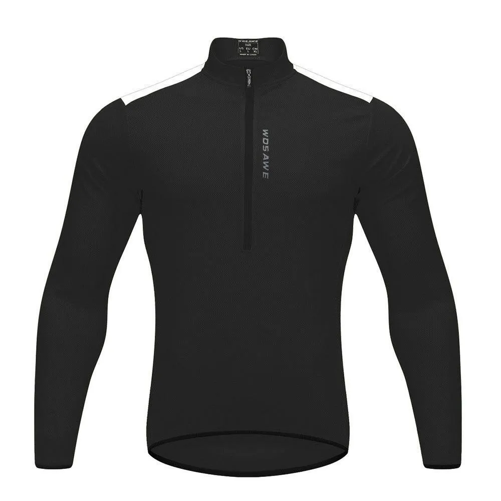 Men's Cycling Jersey Spring Autumn Half-zip MTB Bike Riding Long Sleeve Shirt Clothing