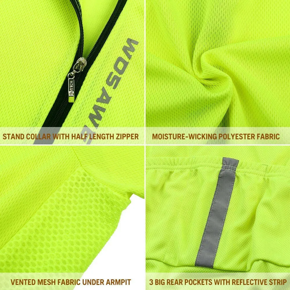 Men's Cycling Jersey Spring Autumn Half-zip MTB Bike Riding Long Sleeve Shirt Clothing