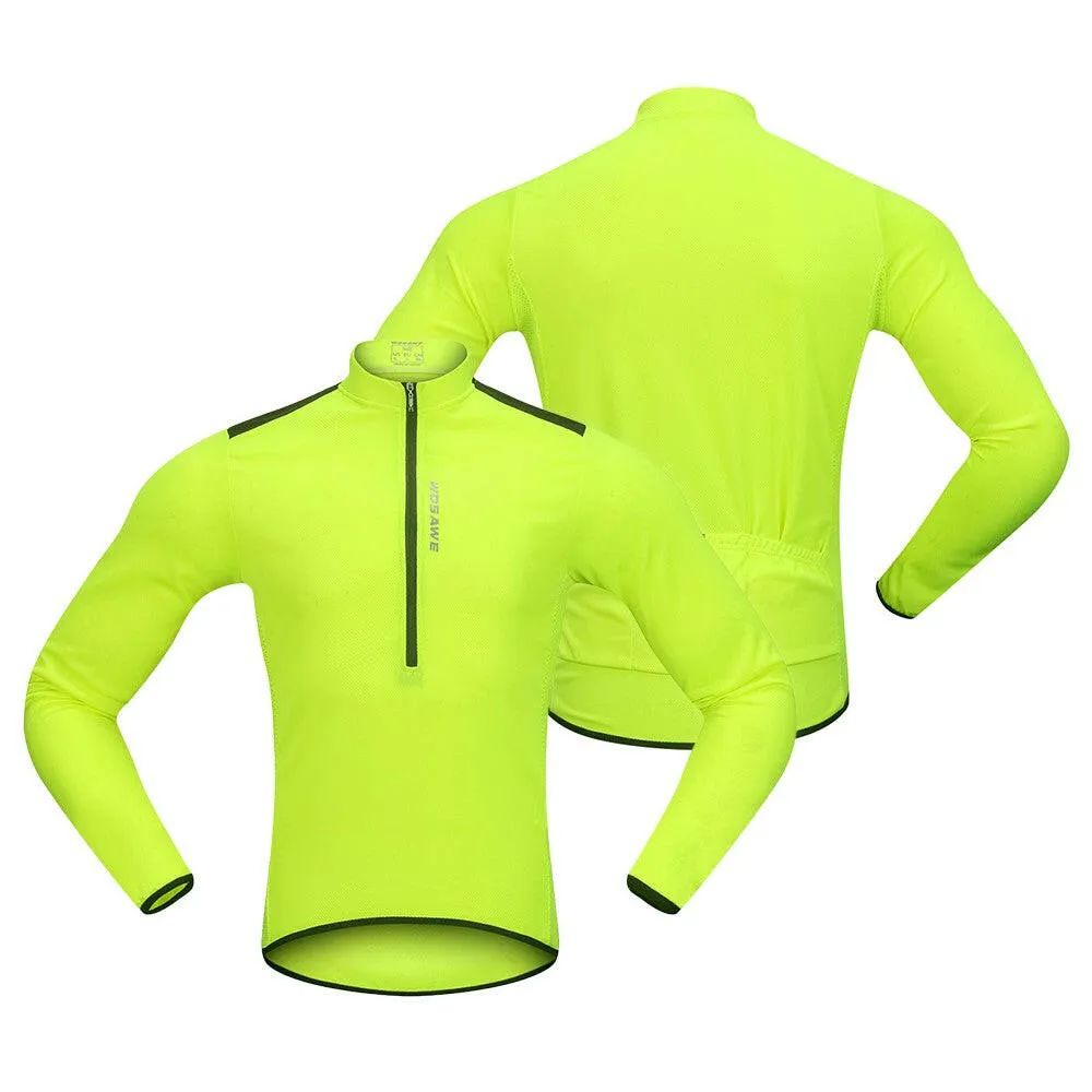 Men's Cycling Jersey Spring Autumn Half-zip MTB Bike Riding Long Sleeve Shirt Clothing