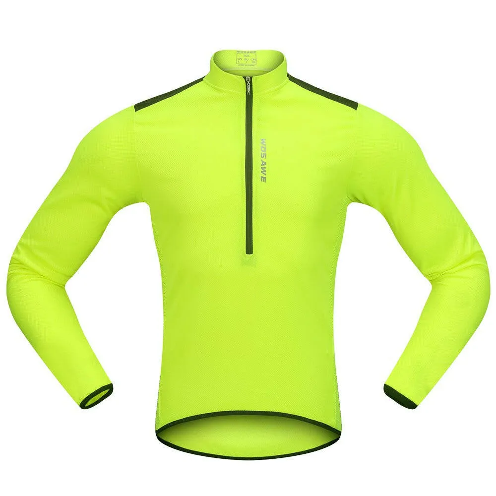 Men's Cycling Jersey Spring Autumn Half-zip MTB Bike Riding Long Sleeve Shirt Clothing