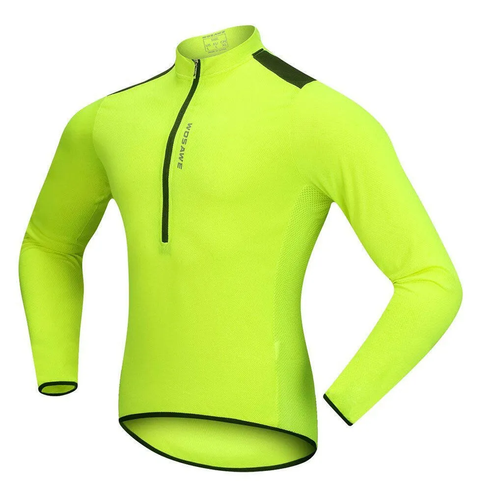 Men's Cycling Jersey Spring Autumn Half-zip MTB Bike Riding Long Sleeve Shirt Clothing