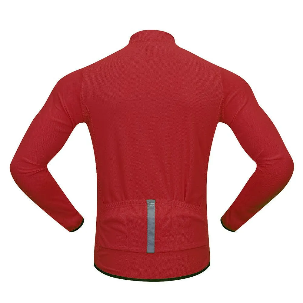 Men's Cycling Jersey Spring Autumn Half-zip MTB Bike Riding Long Sleeve Shirt Clothing