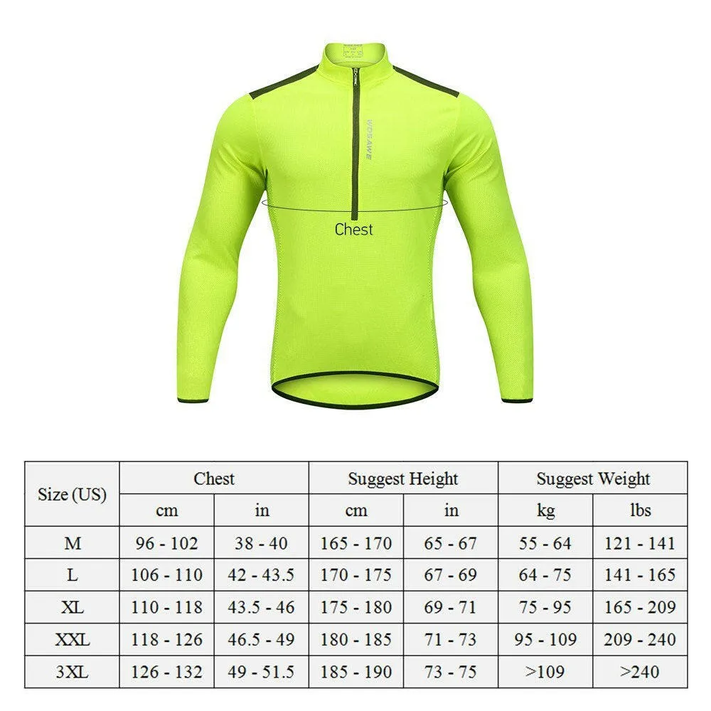 Men's Cycling Jersey Spring Autumn Half-zip MTB Bike Riding Long Sleeve Shirt Clothing