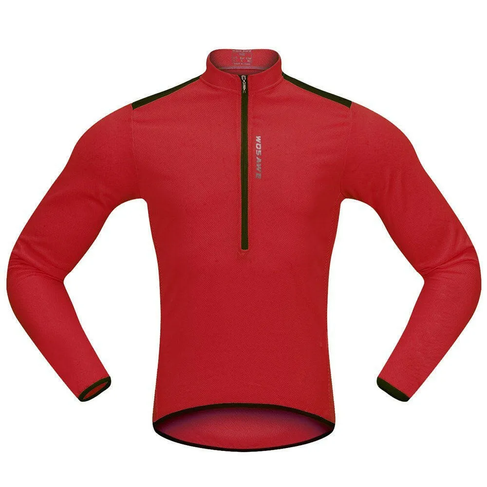 Men's Cycling Jersey Spring Autumn Half-zip MTB Bike Riding Long Sleeve Shirt Clothing