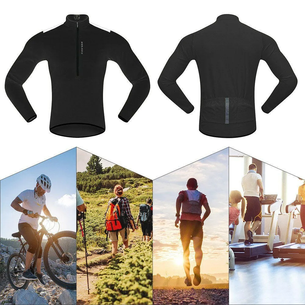 Men's Cycling Jersey Spring Autumn Half-zip MTB Bike Riding Long Sleeve Shirt Clothing