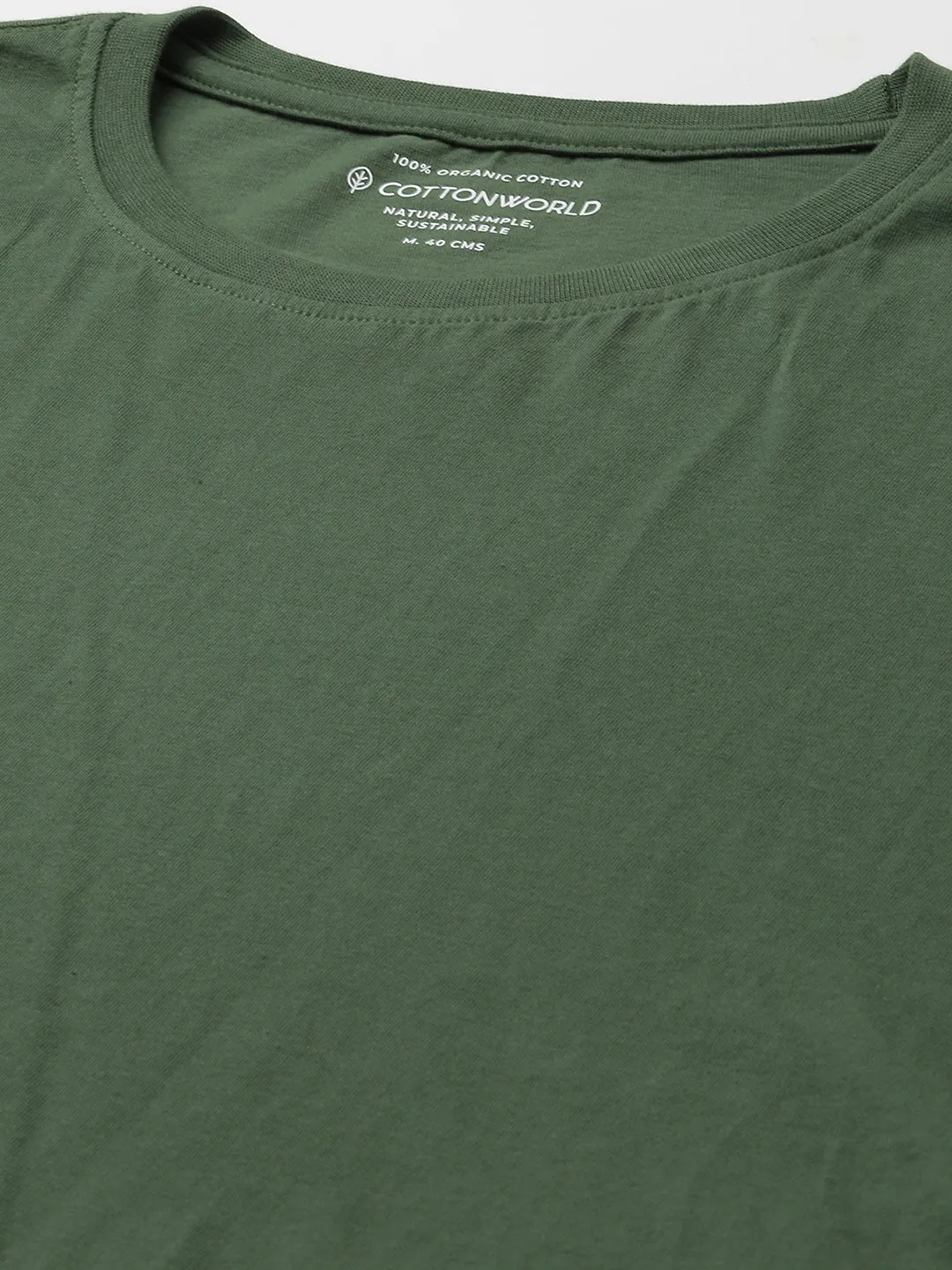 Men's Green Cotton Regular Fit Tshirts