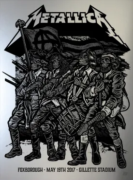 Metallica 2017 Gillette Stadium Foxborough, MA Poster - Chrome Foil Edition