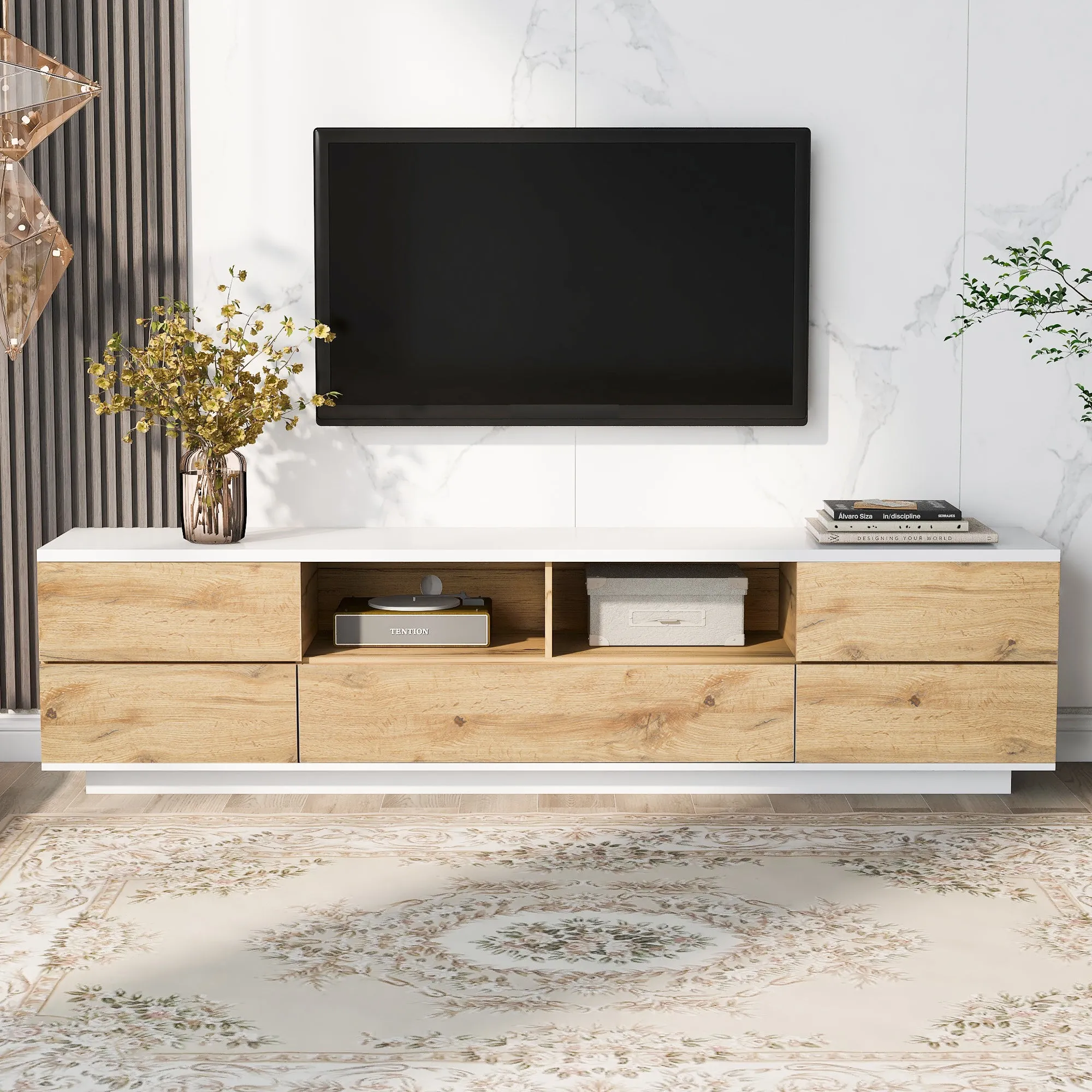 Modern TV stand with Multi-Functional Storage