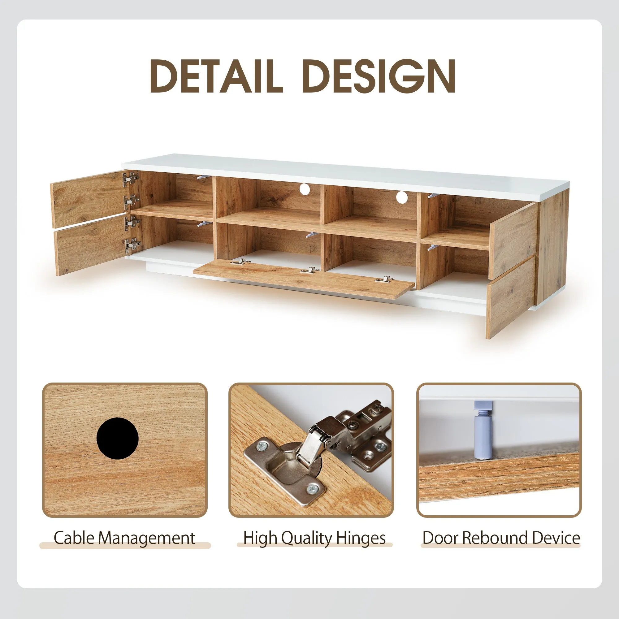 Modern TV stand with Multi-Functional Storage