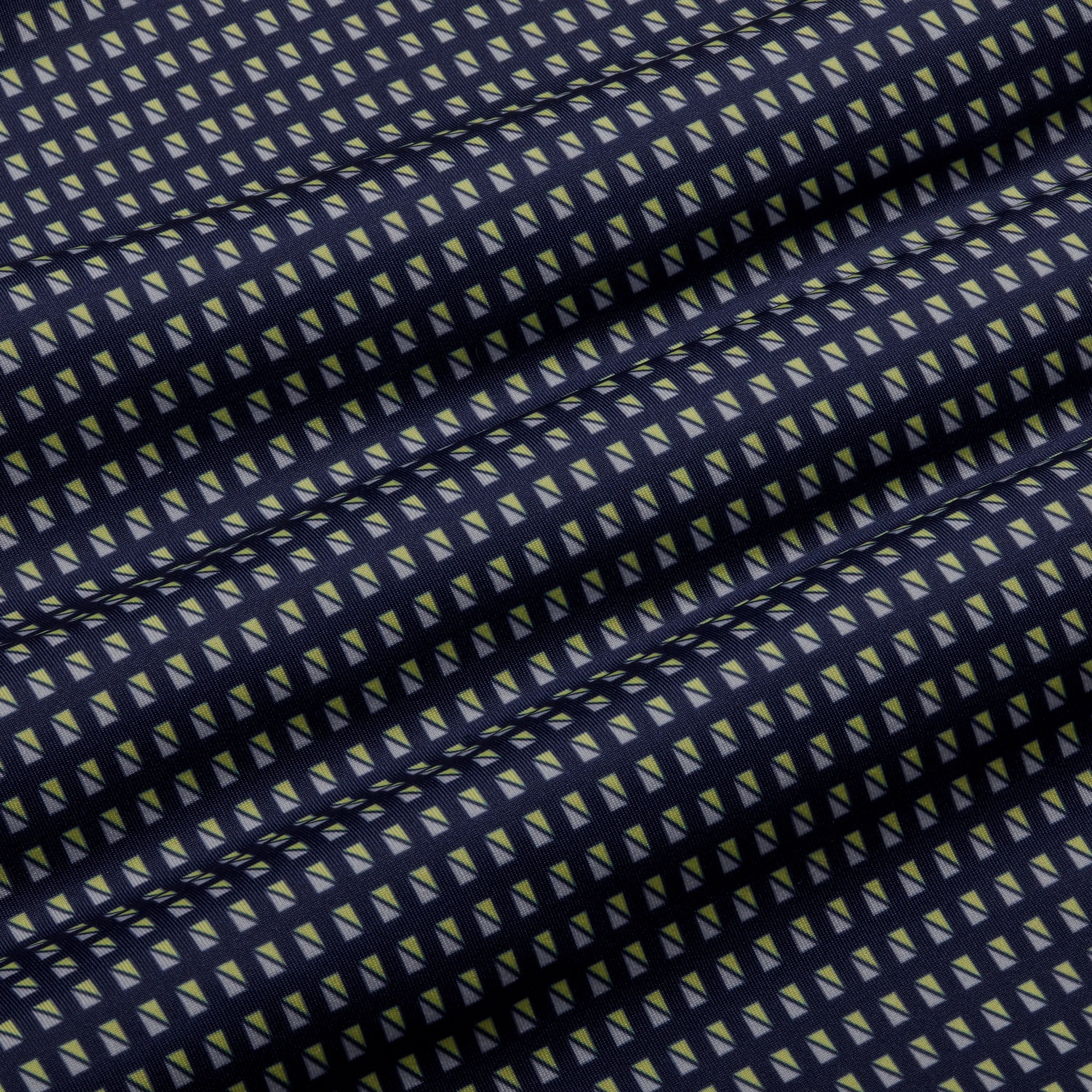 Navy Yellow Mini Square Print