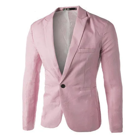 New Arrival Single Button Leisure Blazers Men Male Fashion Slim Fit Casual Suit Red Navy Blue Blazer Dress Clothing