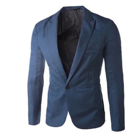 New Arrival Single Button Leisure Blazers Men Male Fashion Slim Fit Casual Suit Red Navy Blue Blazer Dress Clothing