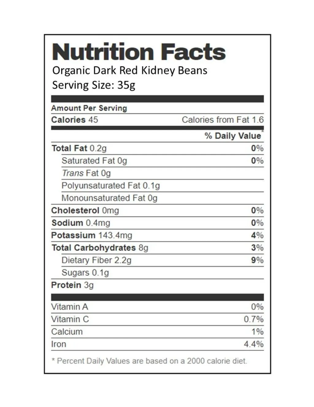 Organic Red Kidney beans- Usda Certified